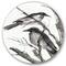 Designart - Vintage Monochrome Sleeping Crows - Traditional Metal Circle Wall Art